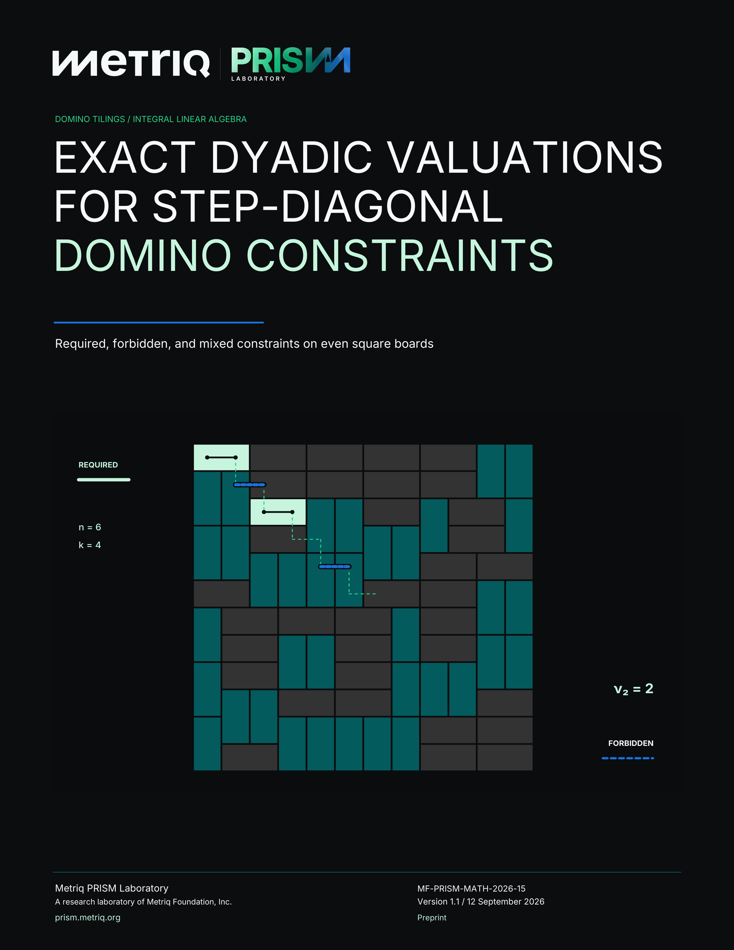 Cover of Exact Dyadic Valuations for Step-Diagonal Domino Constraints