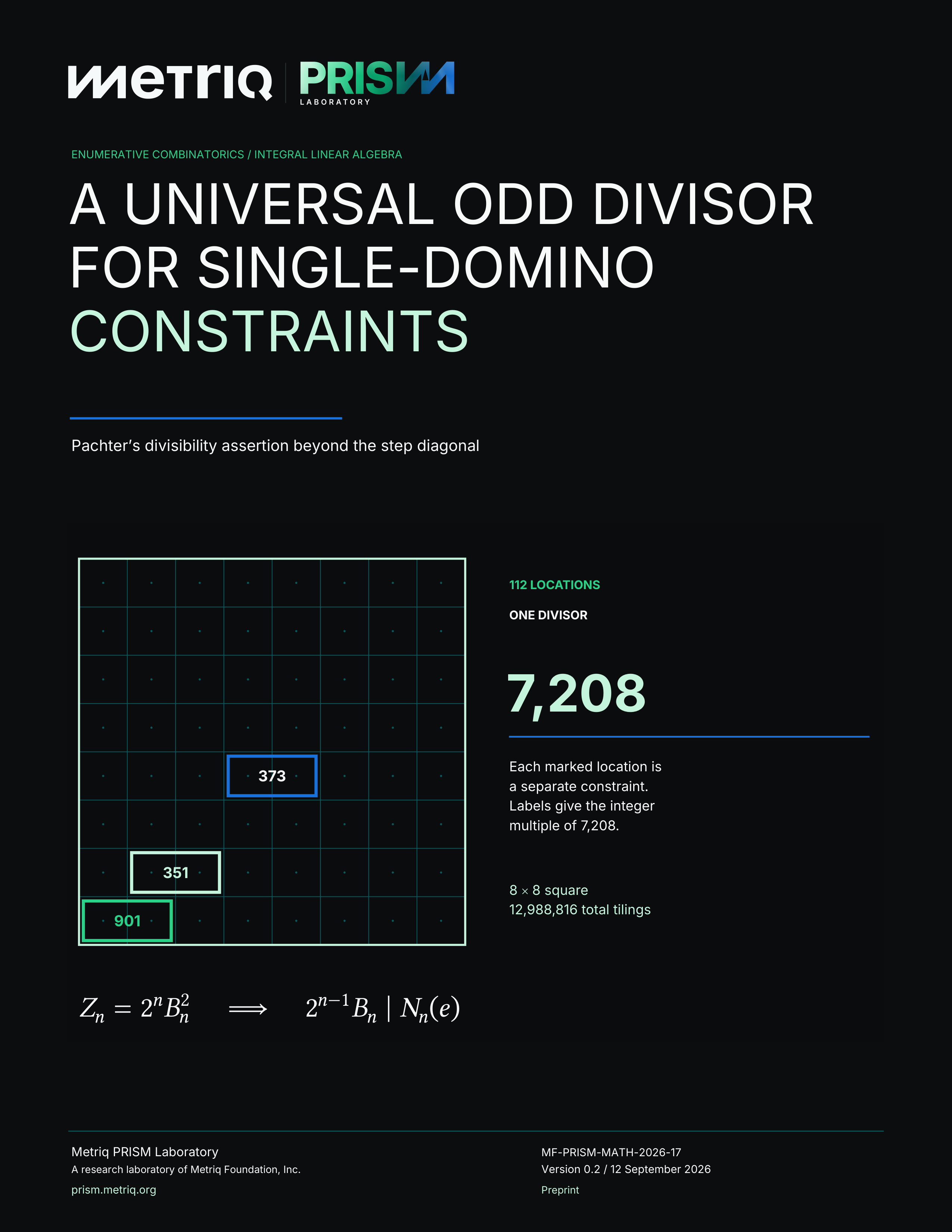 Cover of A Universal Odd Divisor for Single-Domino Constraints