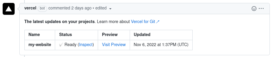 Vercel preview URL comment (old)