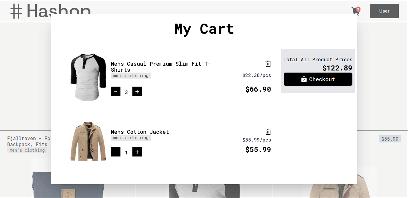 cart page