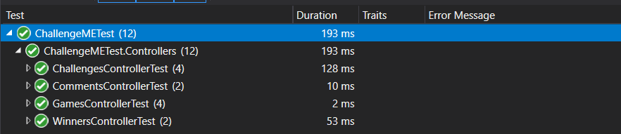 unit test result