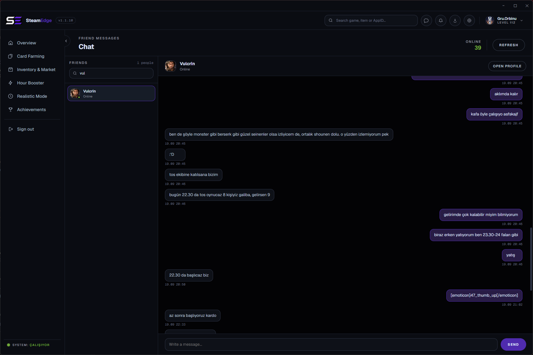 Steam chat