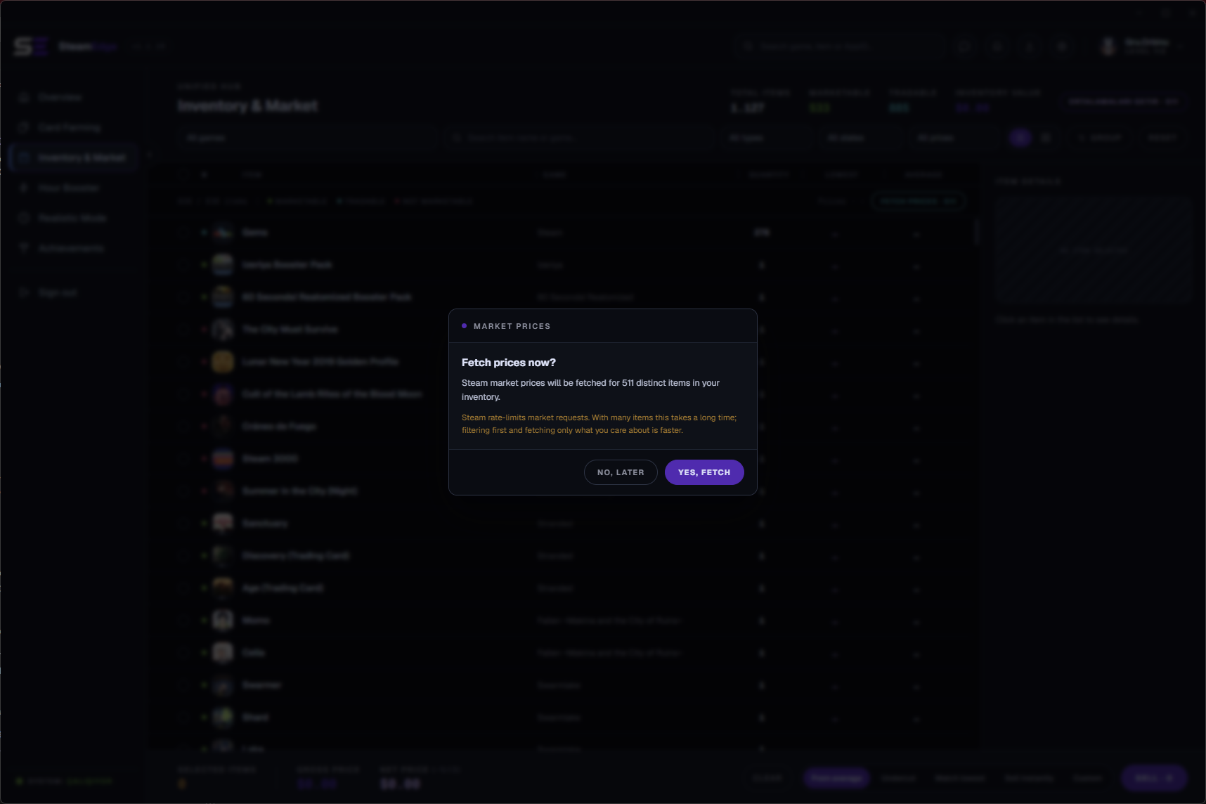 Inventory & Market
