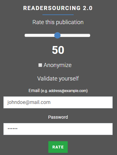 The server-side interface to rate a publication.