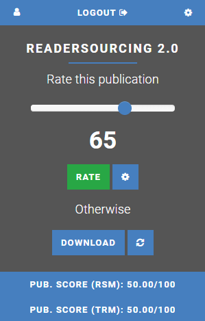 The rating page of RS_Rate after a save for later request.