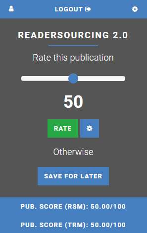 The rating page of RS_Rate