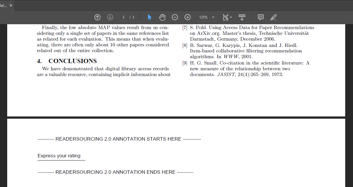 A publication link-annotated through RS_Rate.