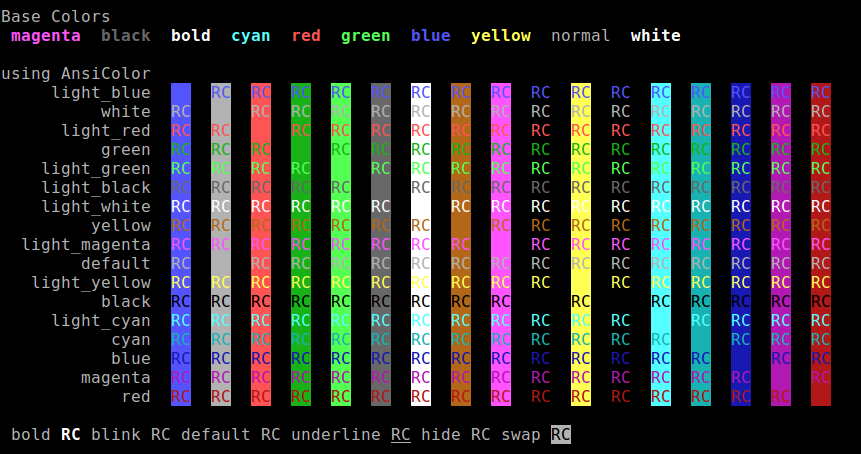 Terminal control/Coloured text - Rosetta Code