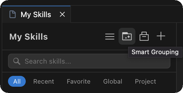 Smart Grouping button inside Ultra Skills Editor