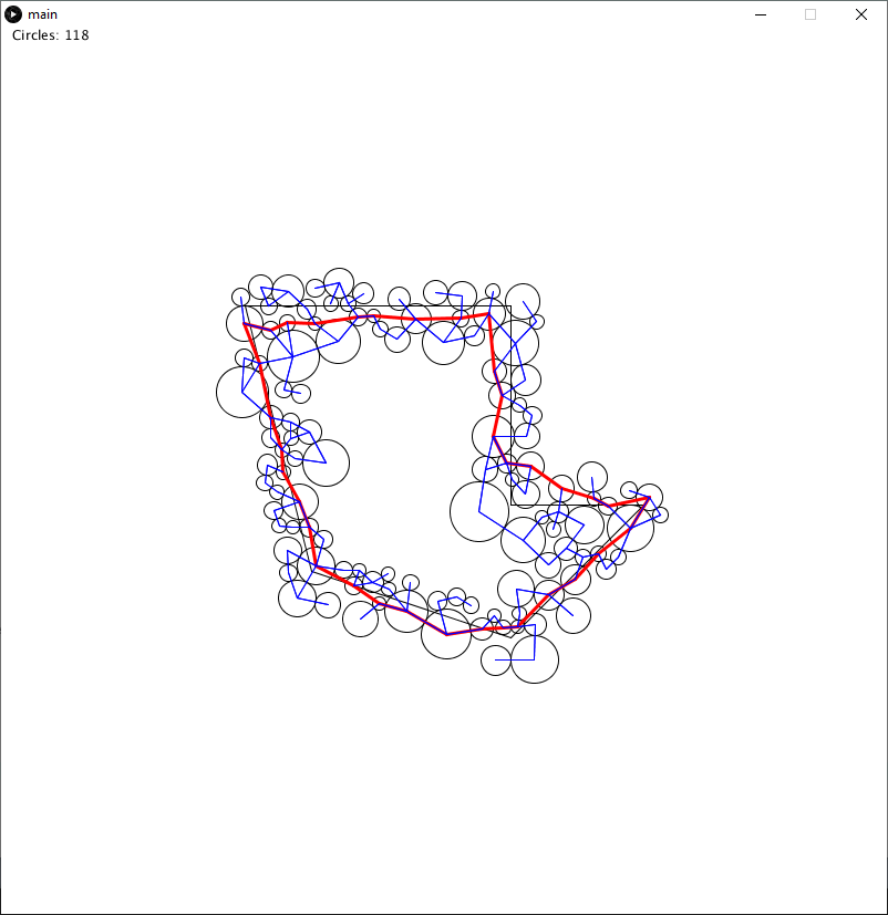 A circle packing around a polygon.