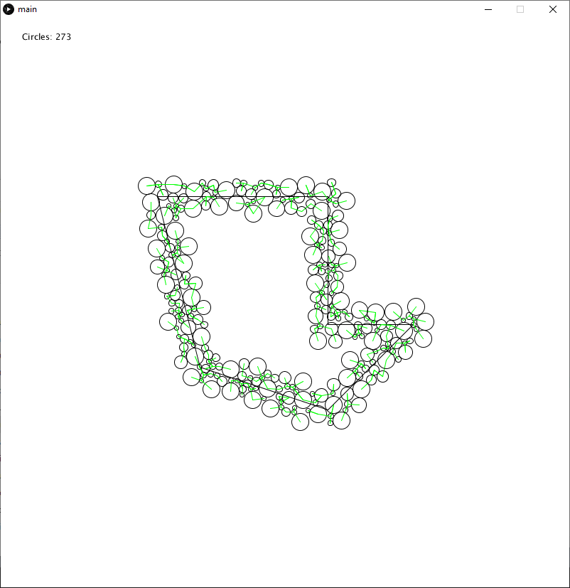 Many small trees connect circles around a polygon.