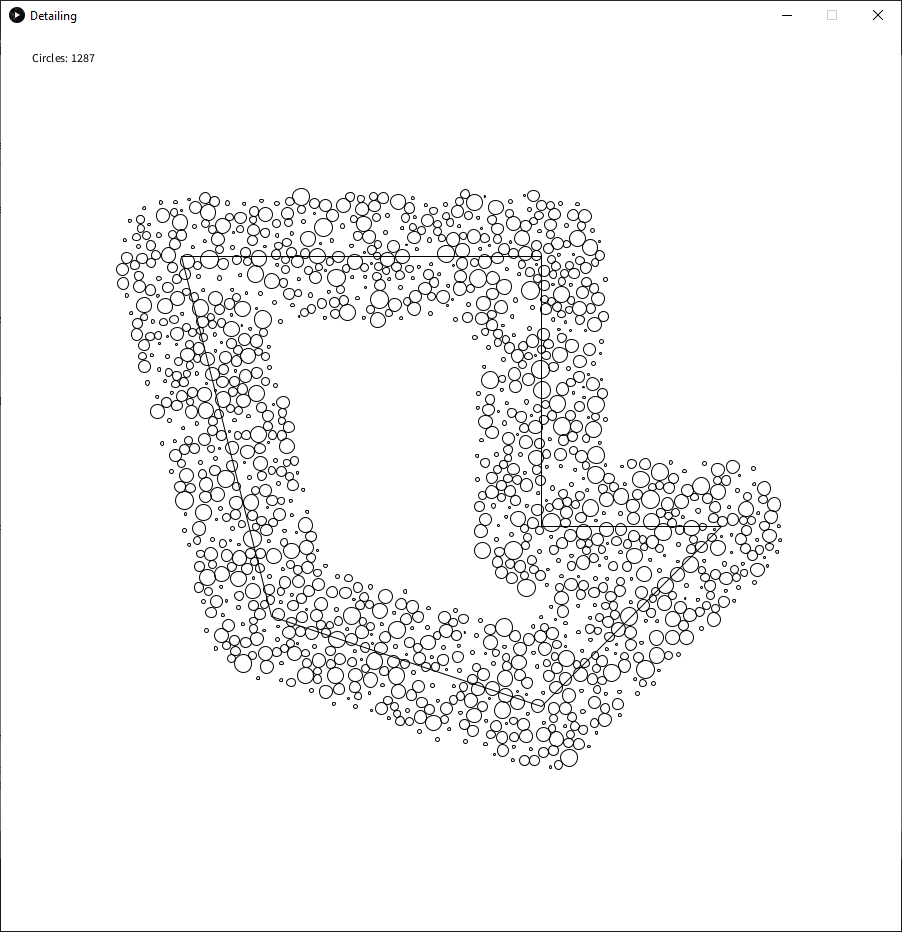 A poor circle packing of a polyline.