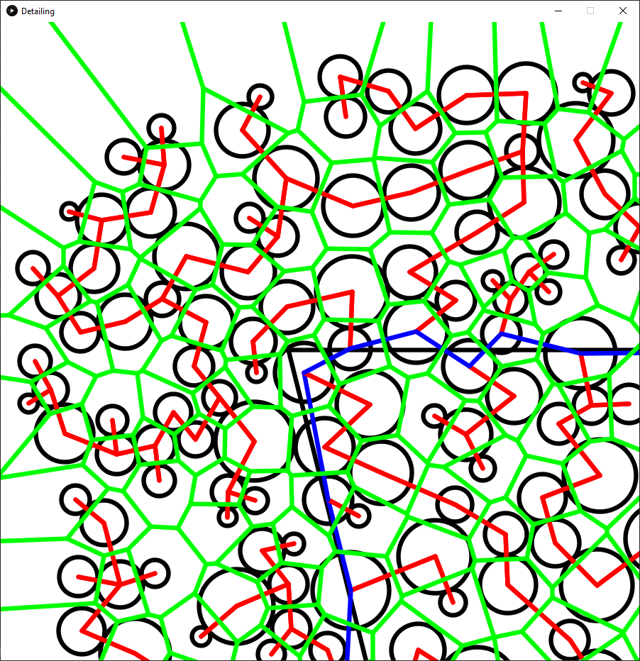 A Voronoi diagram around a circle packing.