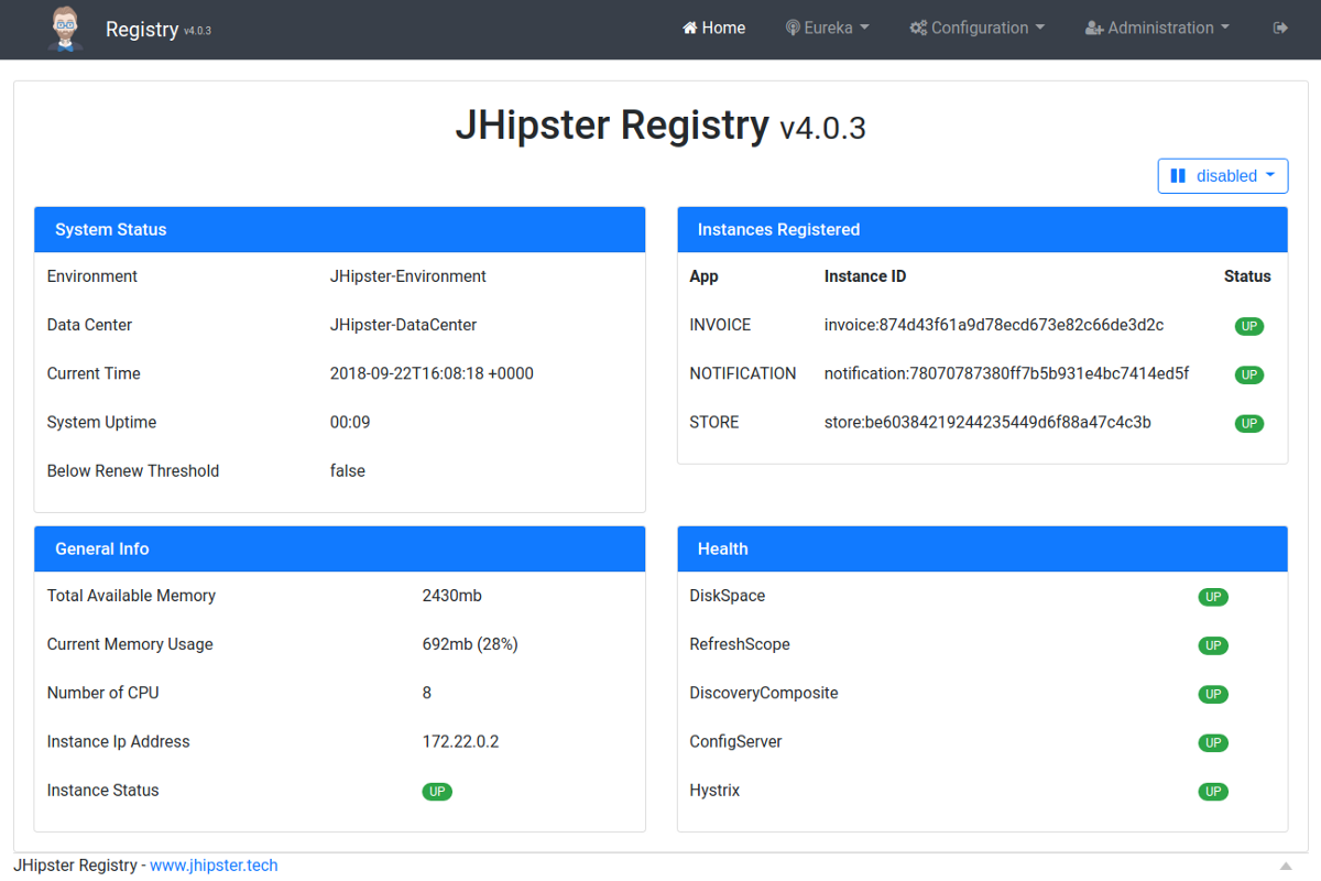 JHipster registry