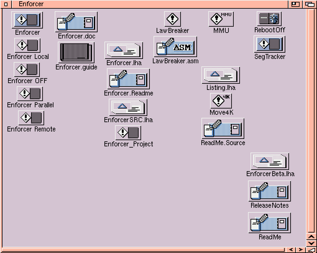 Workbench display of my source on the Amiga