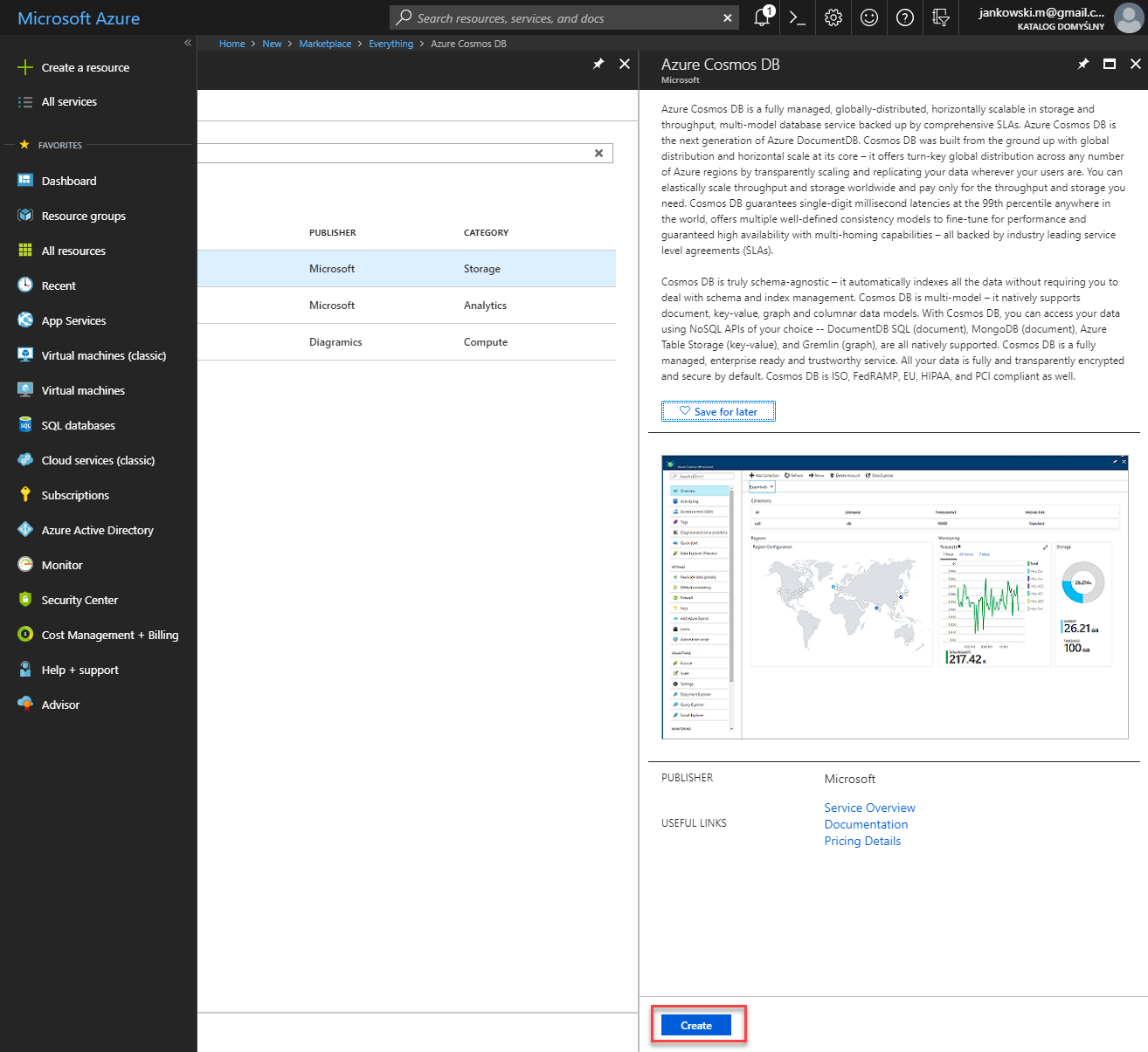 Create Cosmos instance