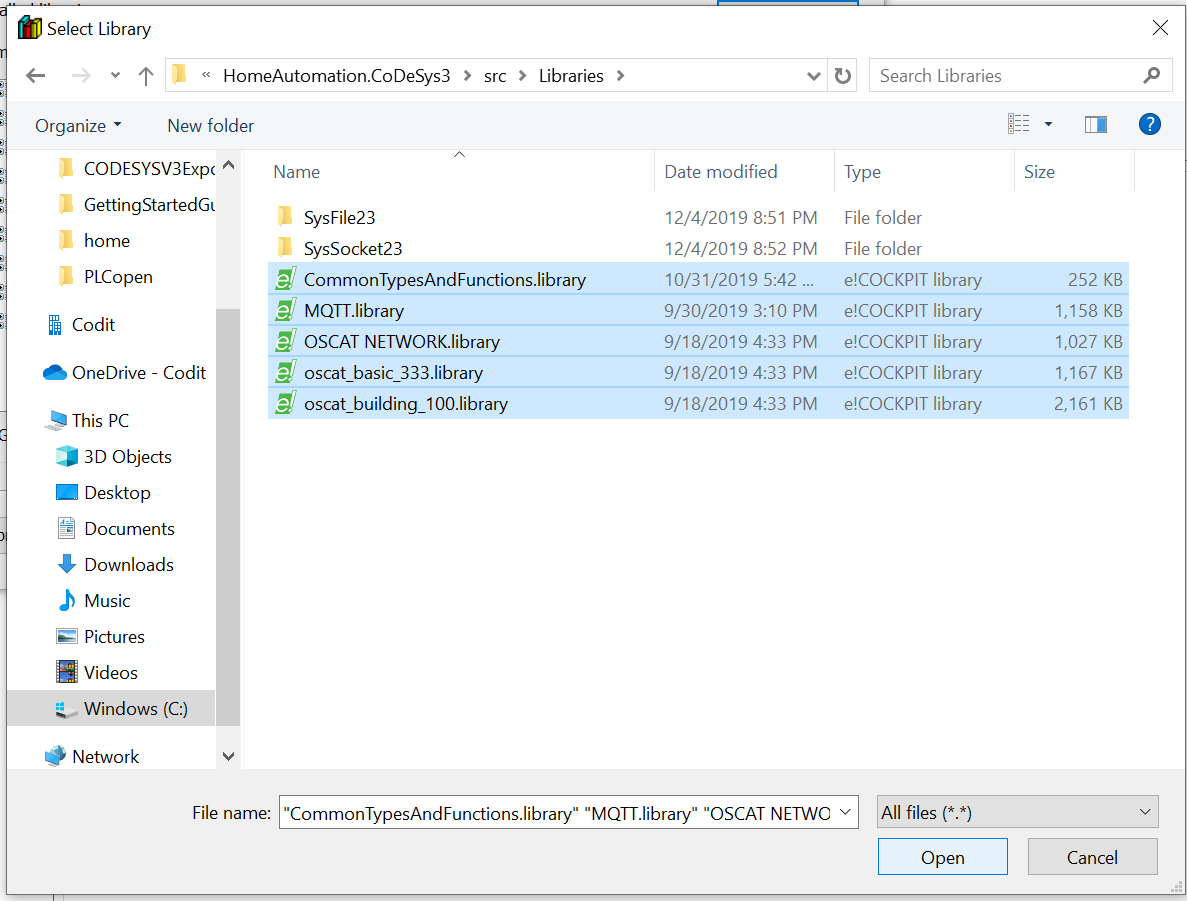 Install libraries ecockpit
