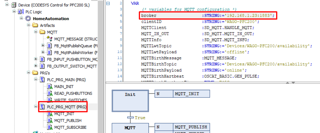 Update MQTT config