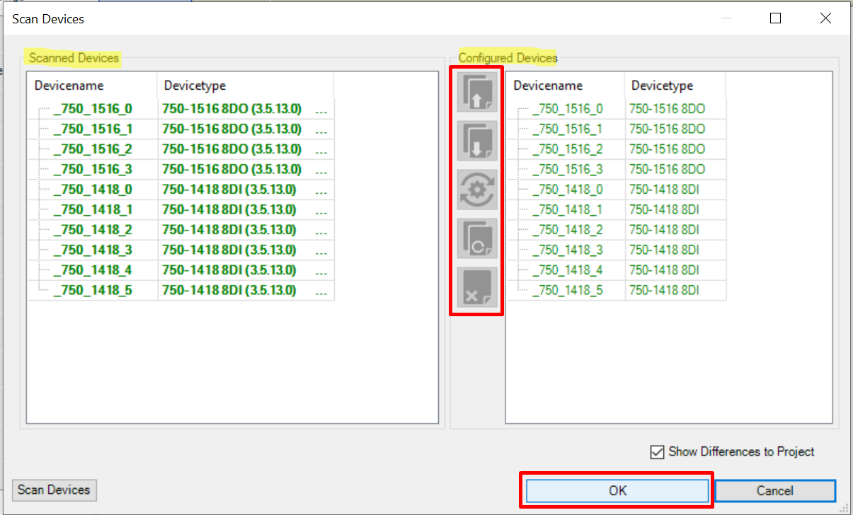 Scan to update modules perform update