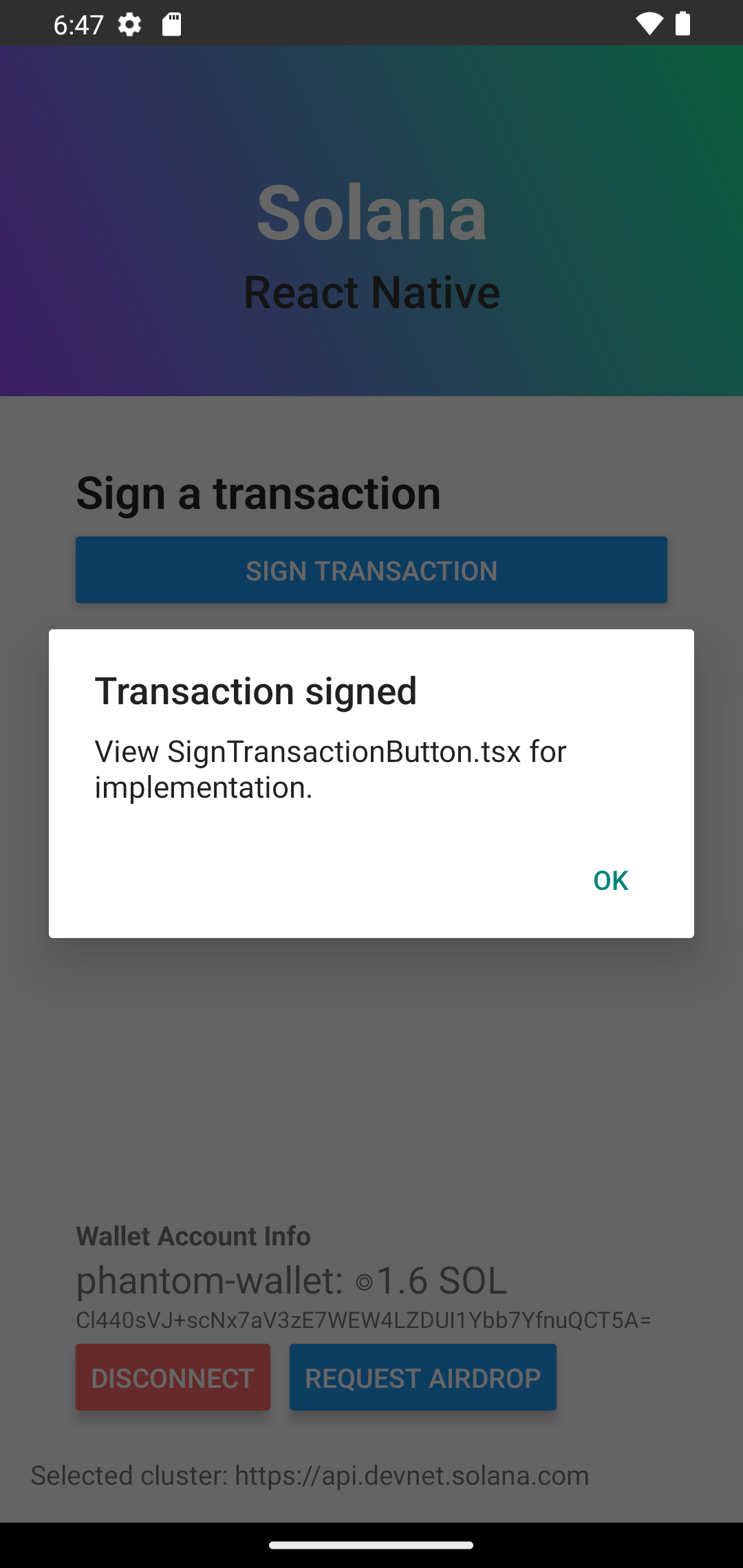 Transaction Signed