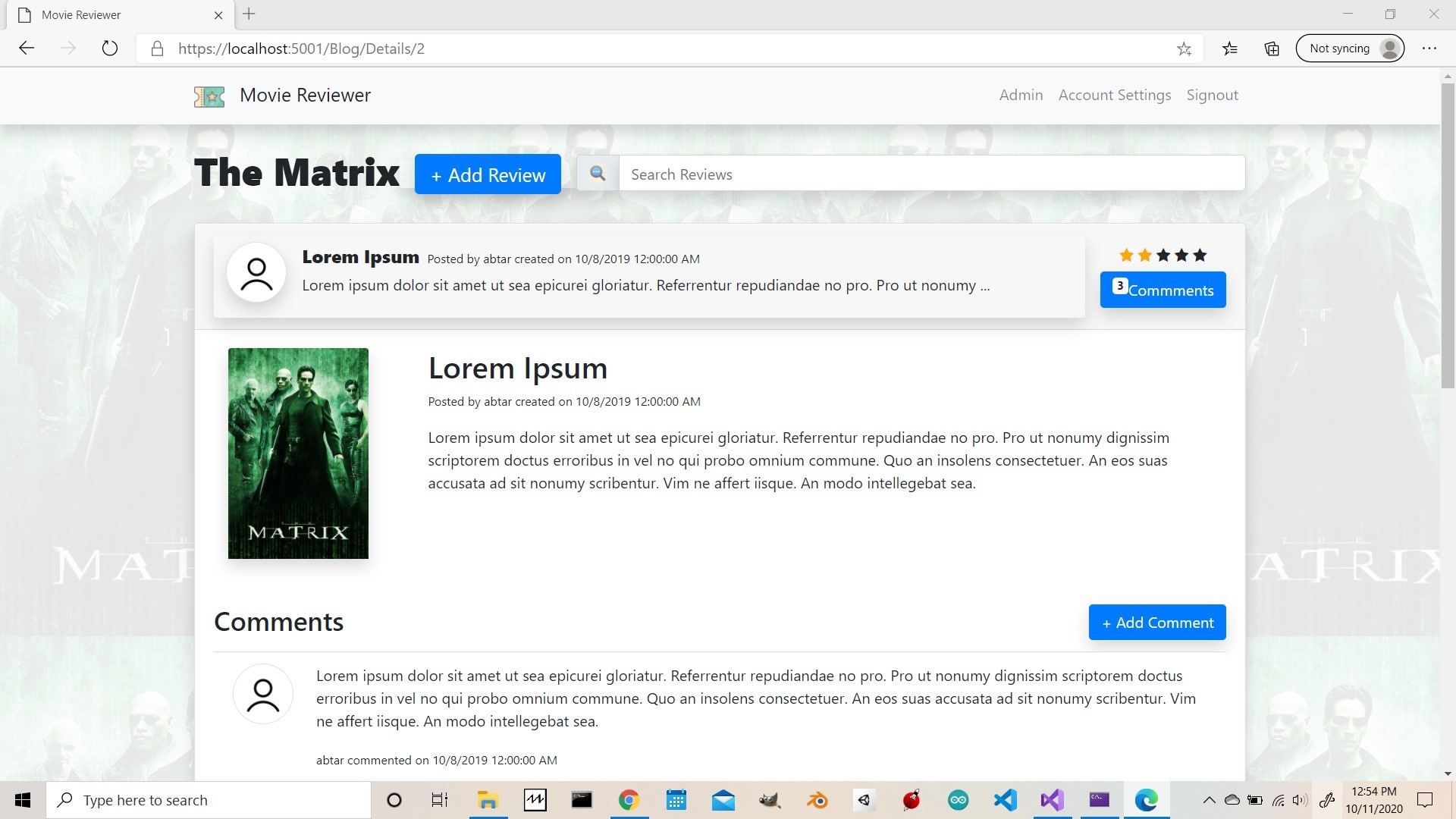 GitHub - MicroJEdi/MovieReviewer: A movie reviewer blog building using ...