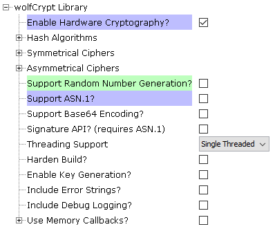 Wolfcrypt library