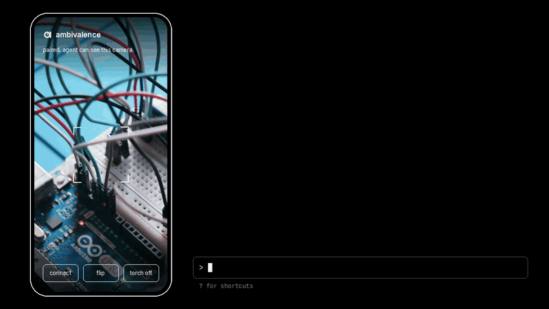 the agent checks an arduino through the phone camera, zooms in and answers