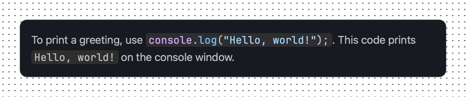 Highlighting inline code element