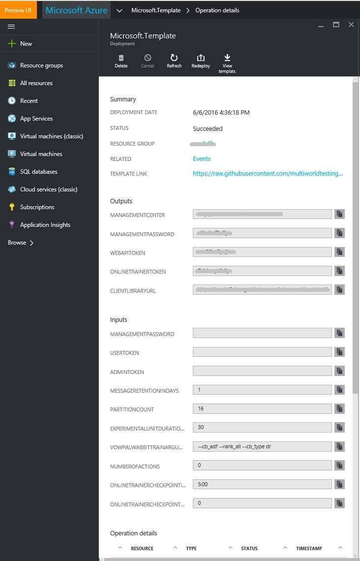 deployment summary