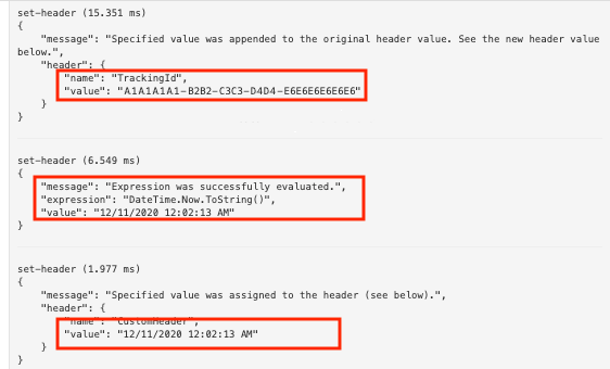 API Inspector Trace