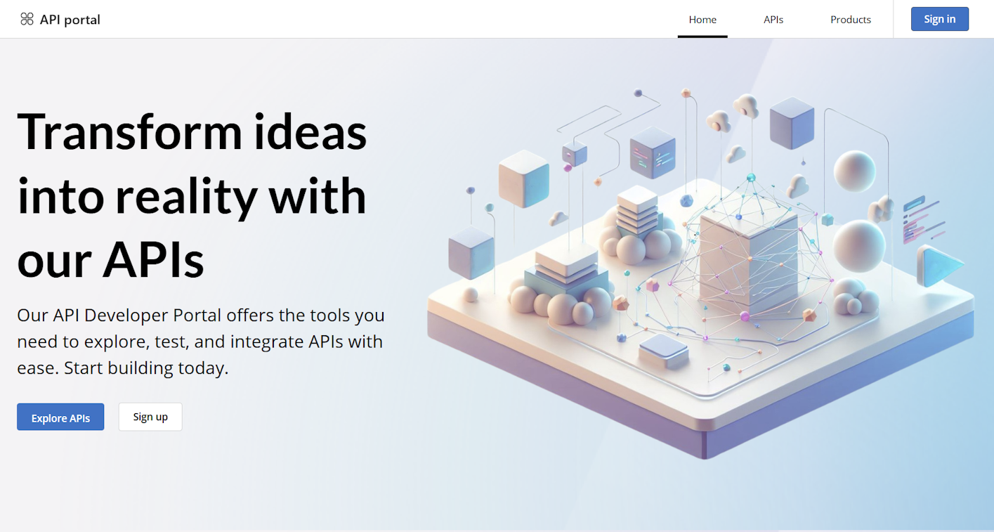 Developer Portal Homepage