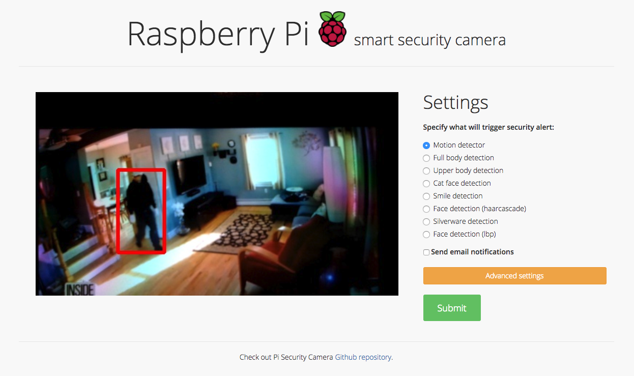 GitHub MieszkoMakuch/pisecuritycamera University project Smart