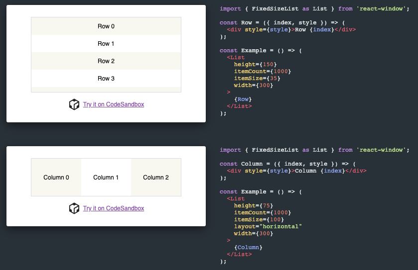 React Window