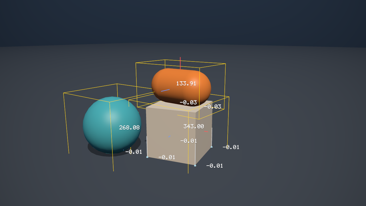 Contact points, normals and broad-phase bounds