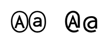 Circled A's and casing pair of at signs