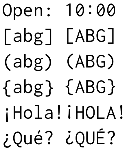 Regular and all-caps variants