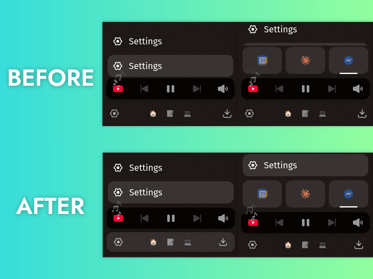 Screenshot of customized workspace indicators
