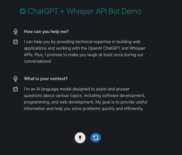 ChatGPT + Whisper API Demo Image