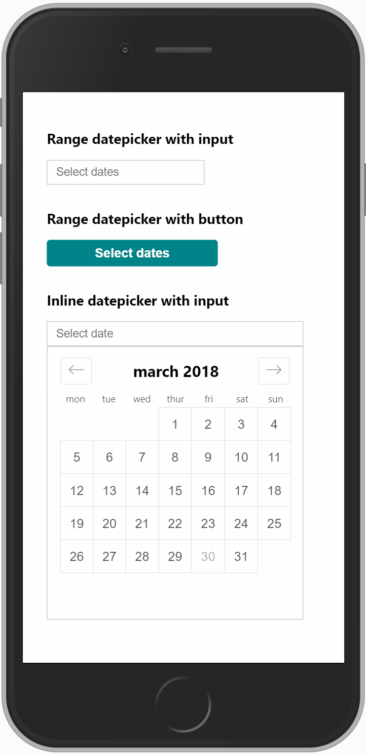 Datepicker on mobile