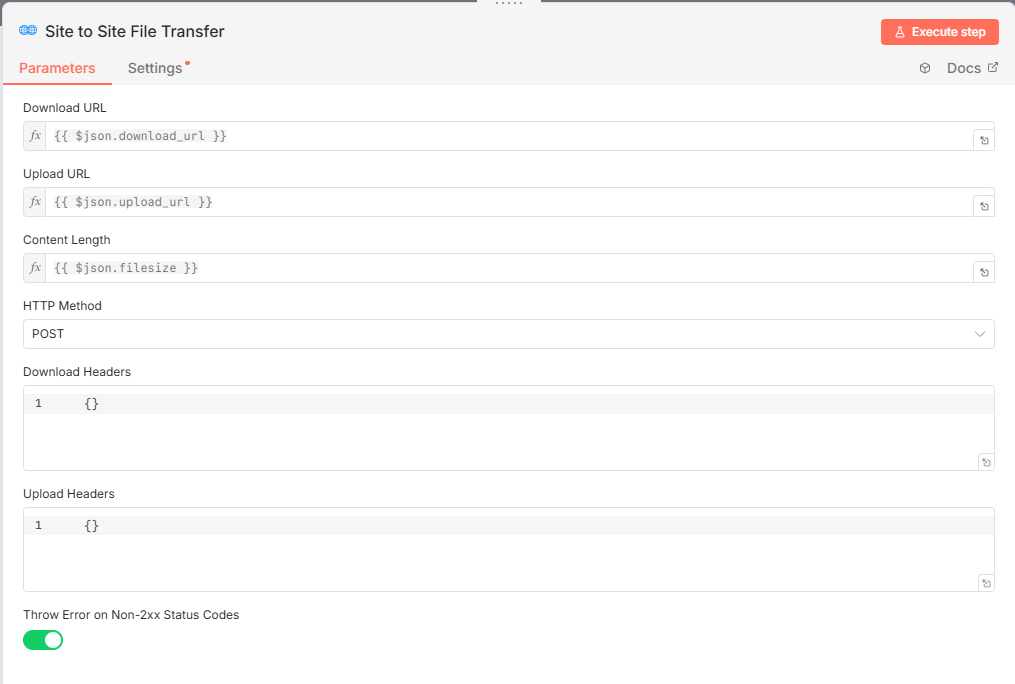 Stream File Transfer Node Configuration