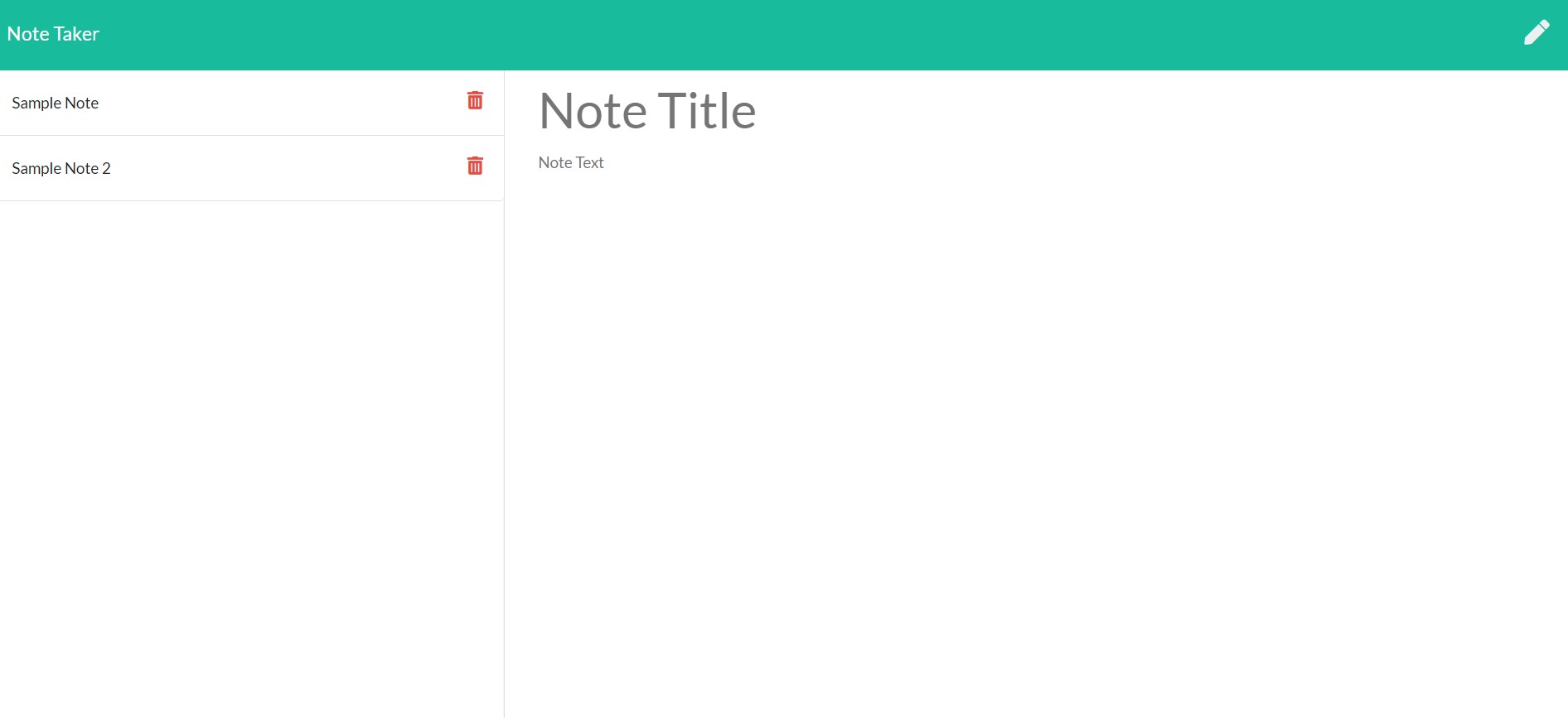 Note Taker Screenshot