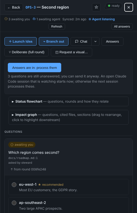 Answering a three-question round from the keyboard: press 1 for each, review, Lock all and process