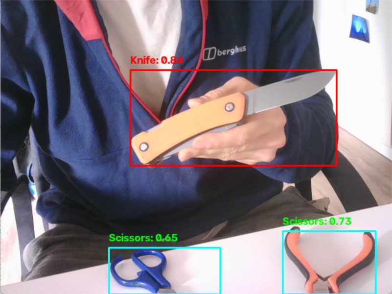 Knife from side view