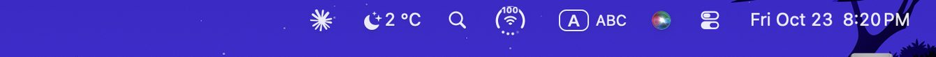 DuoBar 1.3.2 in the macOS menu bar