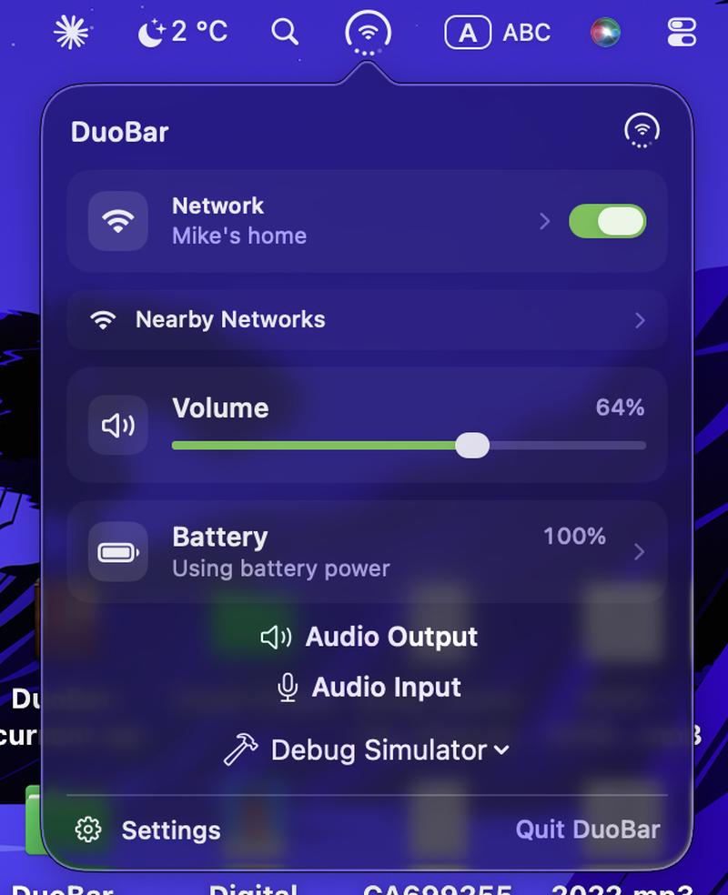 DuoBar 1.3.2 popover
