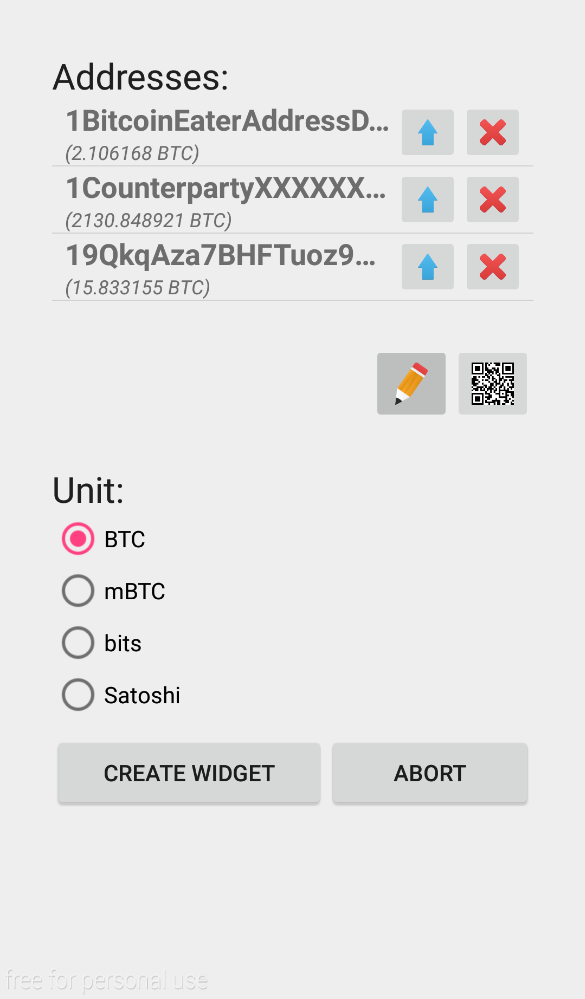 android btc widget