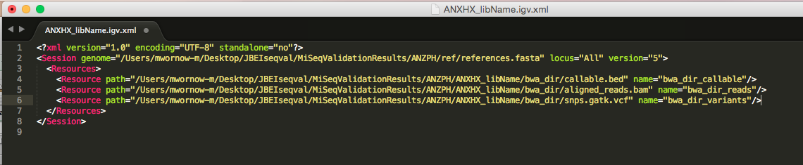 IGV XML for viewing in IGV