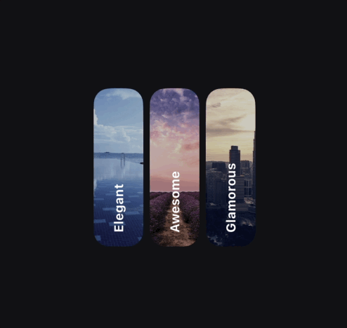 Horizontally expanding cards demo