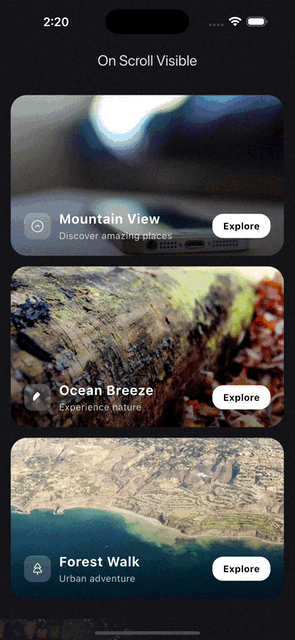 On scroll visible demo