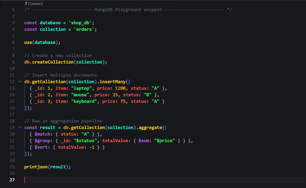 MongoDB Syntax Preview